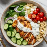 Greek Chicken Gyro Bowls with Tzatziki Sauce