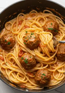 Creamy Spaghetti and Meatballs