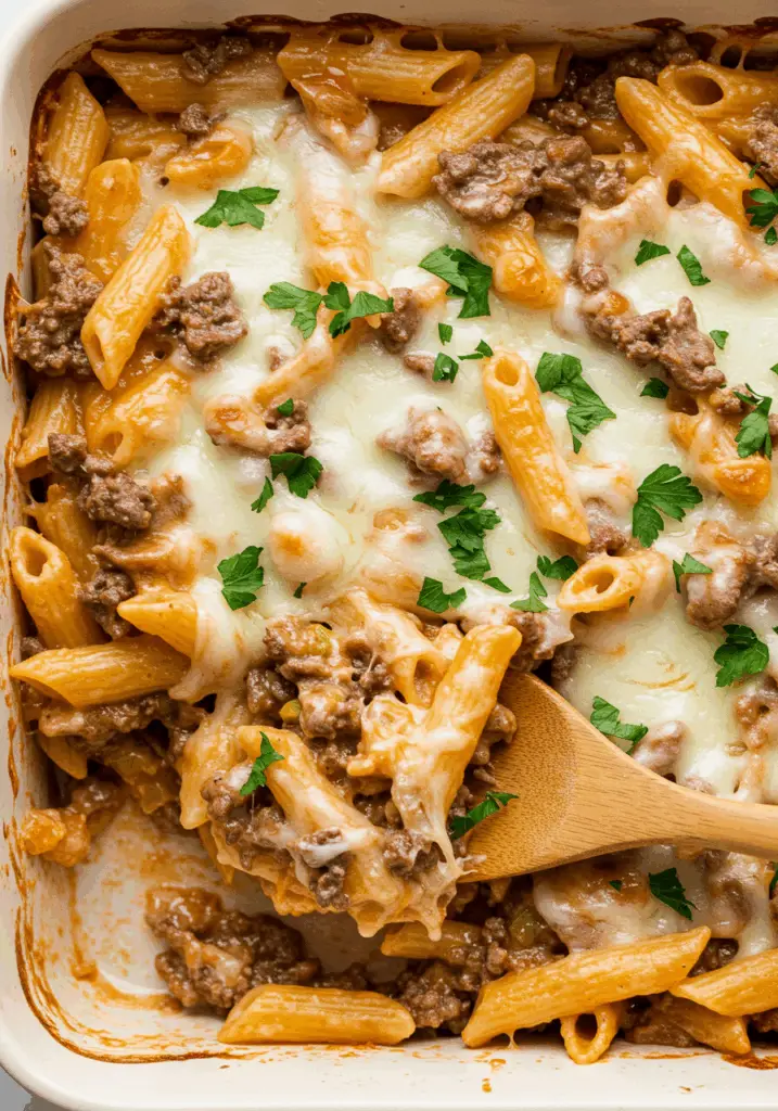 Philly Cheesesteak Pasta Bake