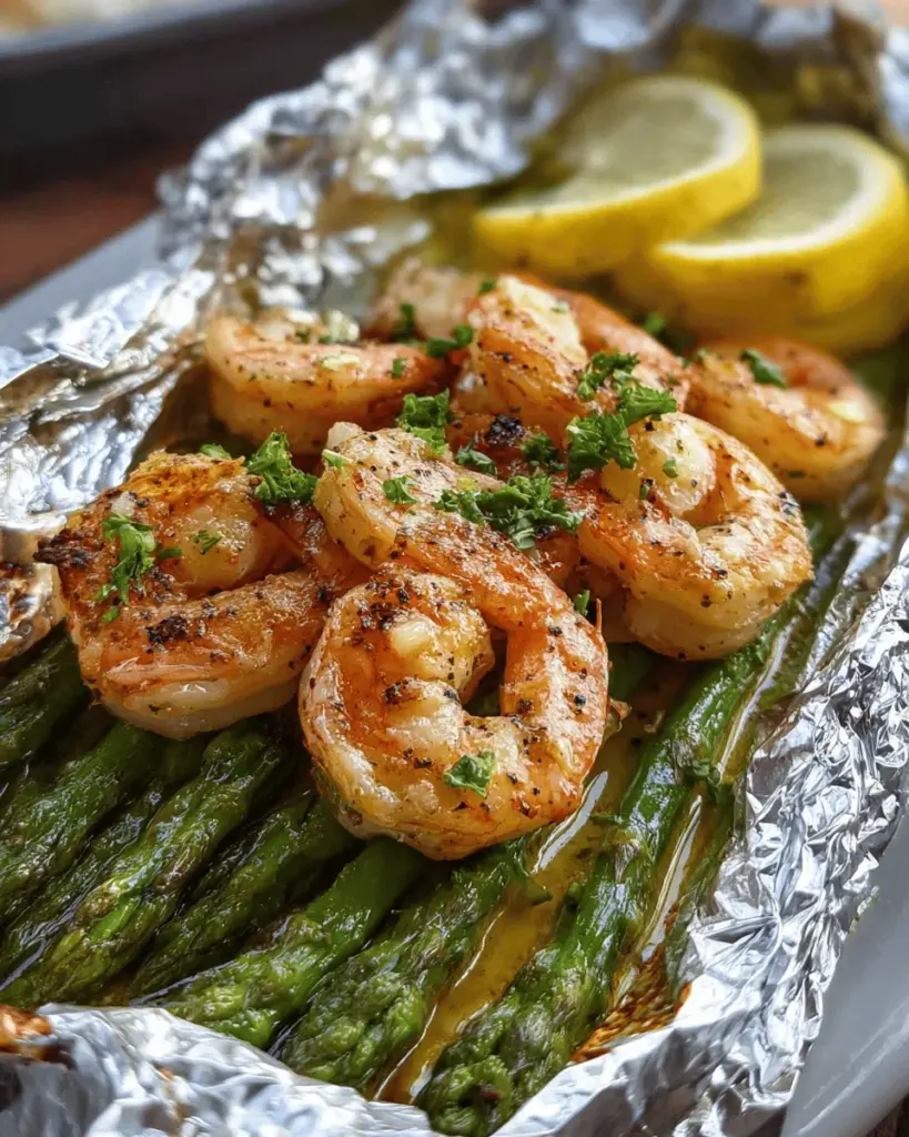 Baked Shrimp and Asparagus Foil Packs