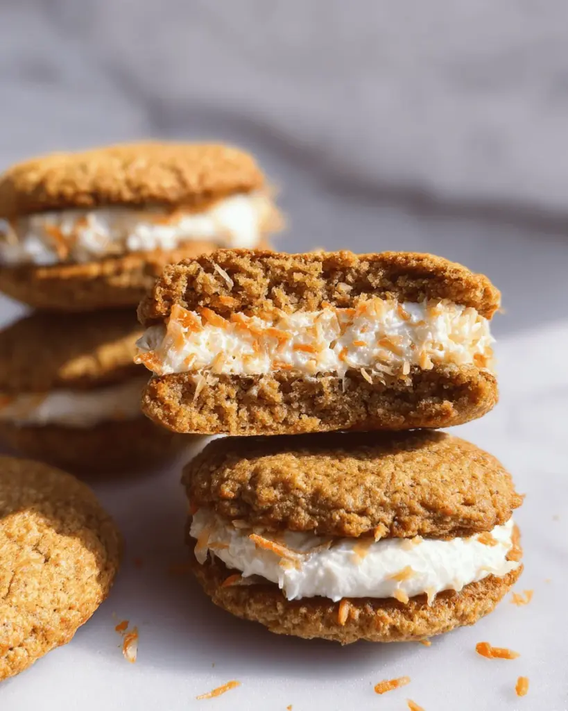 Carrot Cake Cookie Sandwiches