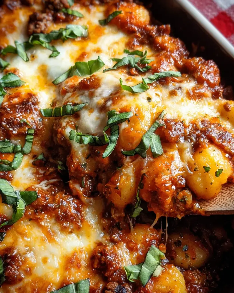 Cheesy Bolognese Gnocchi Bake