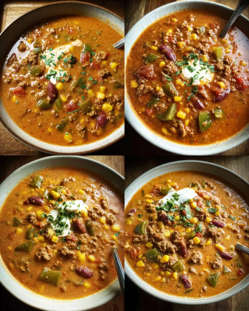 Creamy Beef Taco Soup