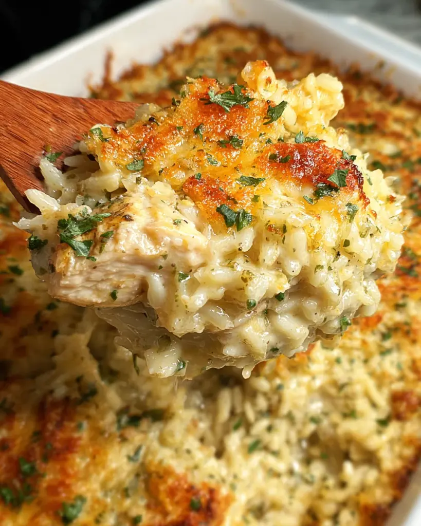 Garlic Parmesan Chicken Rice Casserole