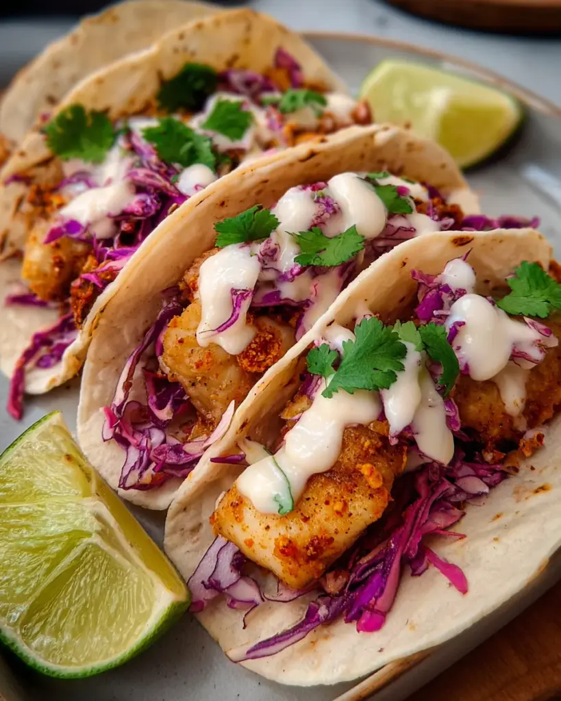 Mouthwatering Fish Tacos with Lime Crema