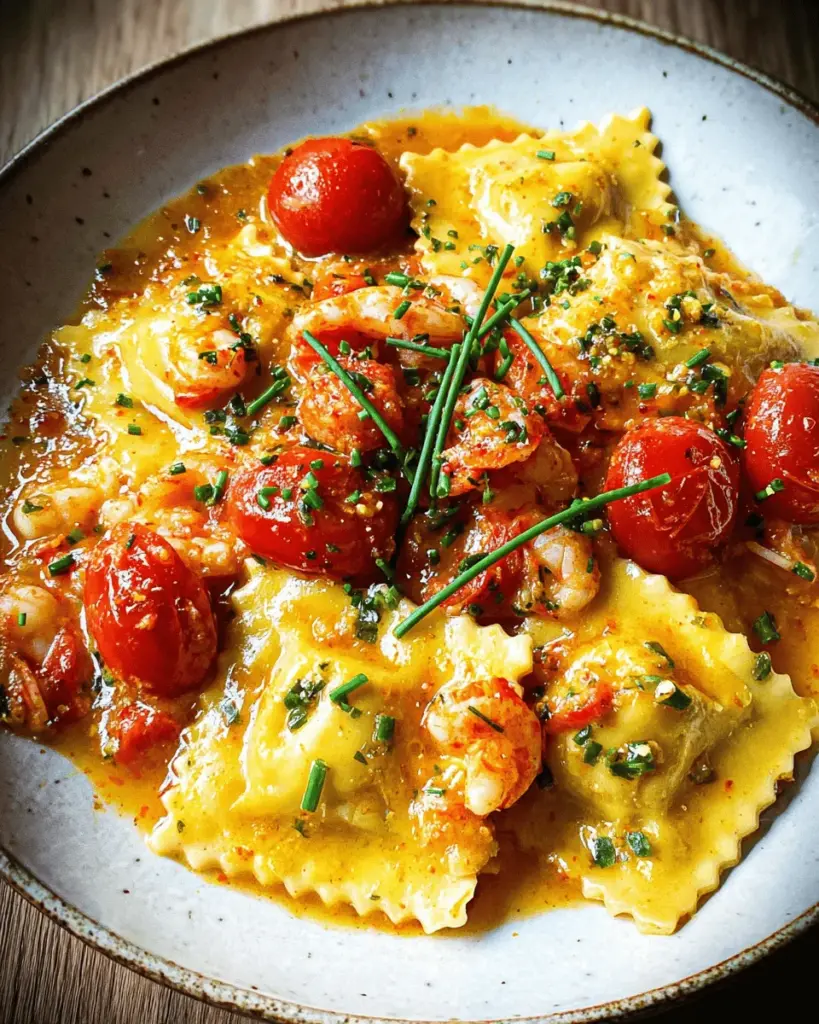 Ravioli in Crayfish Tomato Sauce