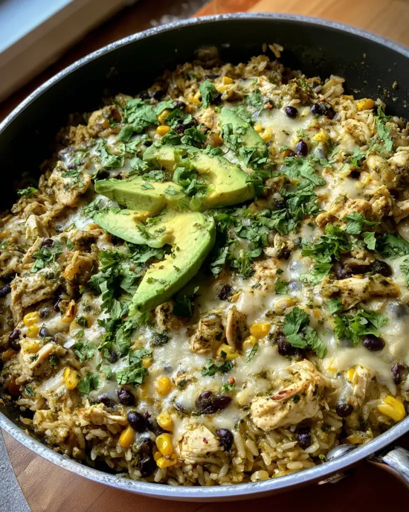 Salsa Verde Chicken & Rice Skillet