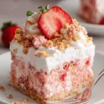 Strawberry Crunch Poke Cake