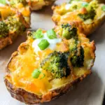 Broccoli and Cheddar Potato Skins