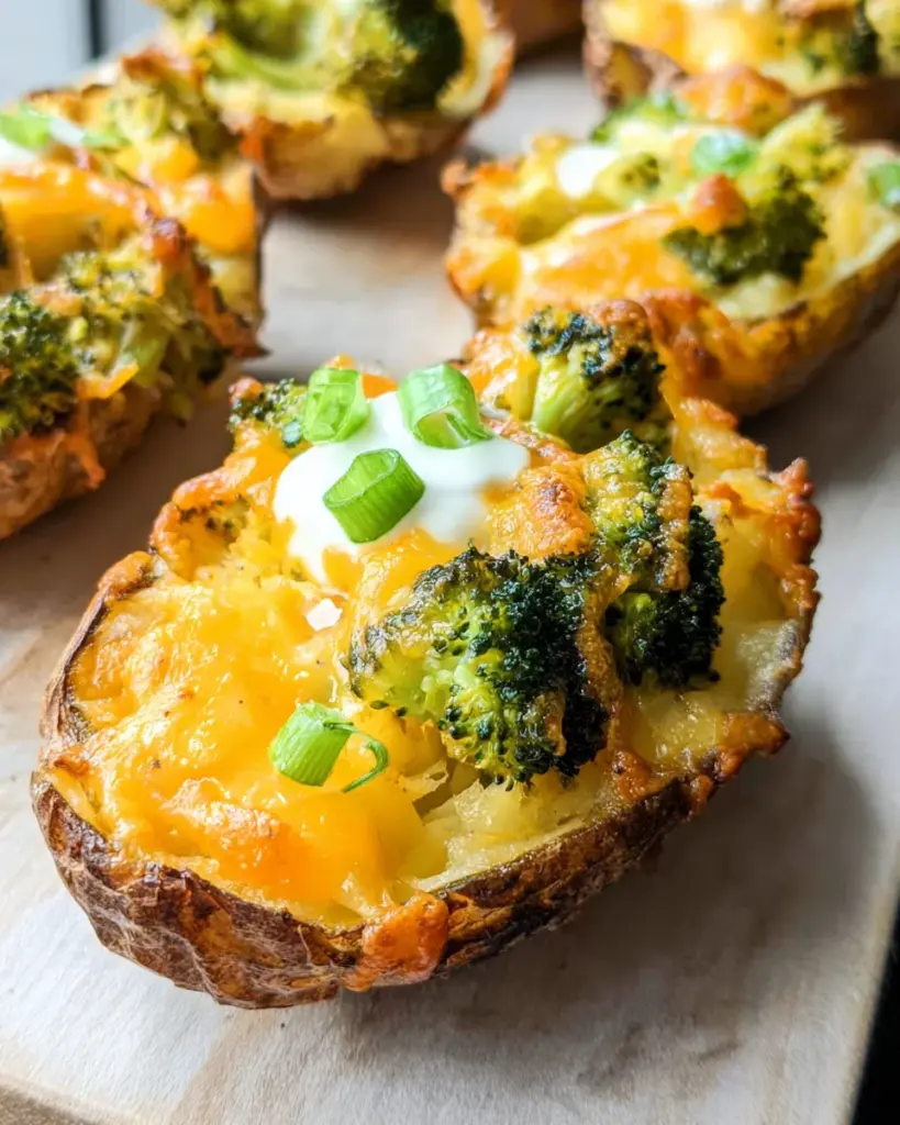 Broccoli and Cheddar Potato Skins