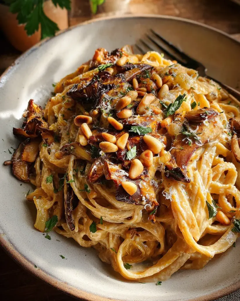 Caramelized Leek and Mushroom Gruyere Pasta
