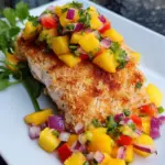 Coconut Crusted Salmon with Mango Pineapple Salsa