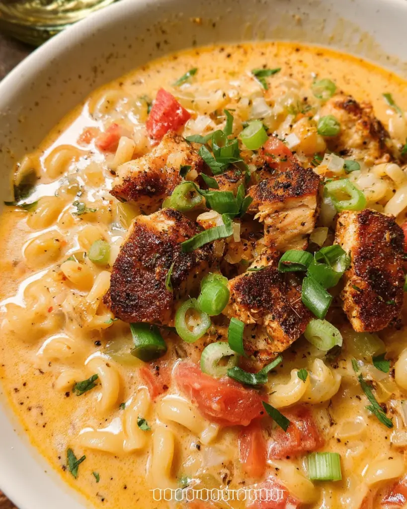 Creamy Cajun Chicken Pasta Soup