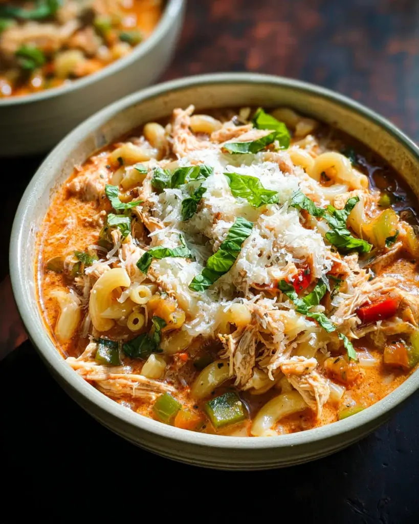 Crockpot Chicken Parmesan Soup (Slow Cooker)