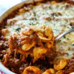 Easy Beefy and Cheesy Baked Tortellini