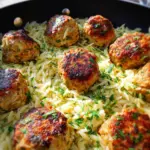 Easy Greek Chicken Meatballs with Lemon Orzo