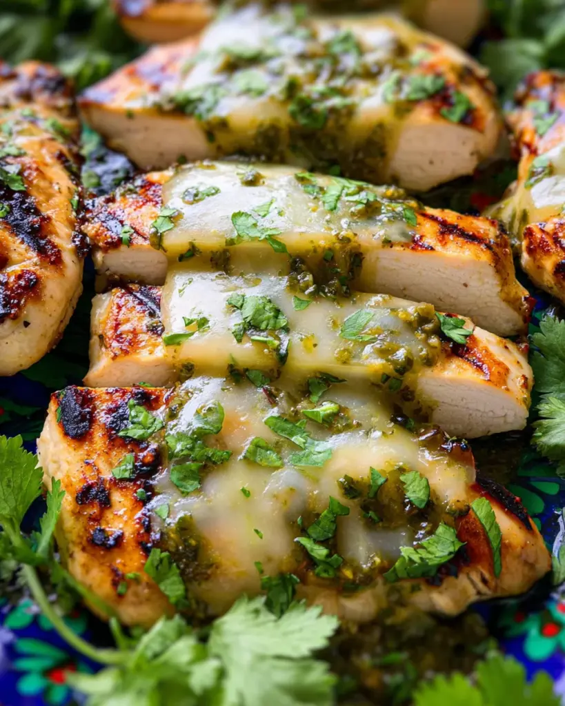 Grilled Salsa Verde Chicken with Pepper Jack