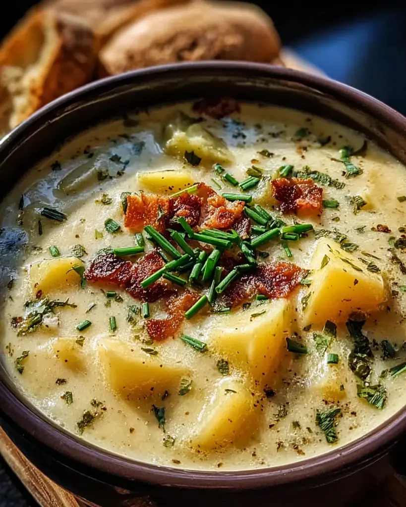 Hearty Cheddar Garlic Herb Potato Soup Recipe