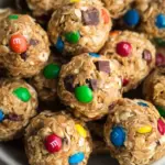 Monster Cookie Oatmeal Peanut Butter Balls with M&Ms