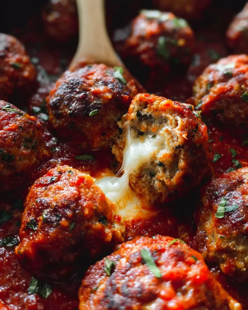 Mozzarella Stuffed Meatballs