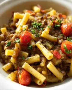 PASTA WITH LENTILS