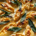 Pumpkin & Gouda Stuffed Shells With Brown Butter & Sage Alfredo Sauce