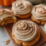 Soft Pumpkin Cookies with Cinnamon Frosting