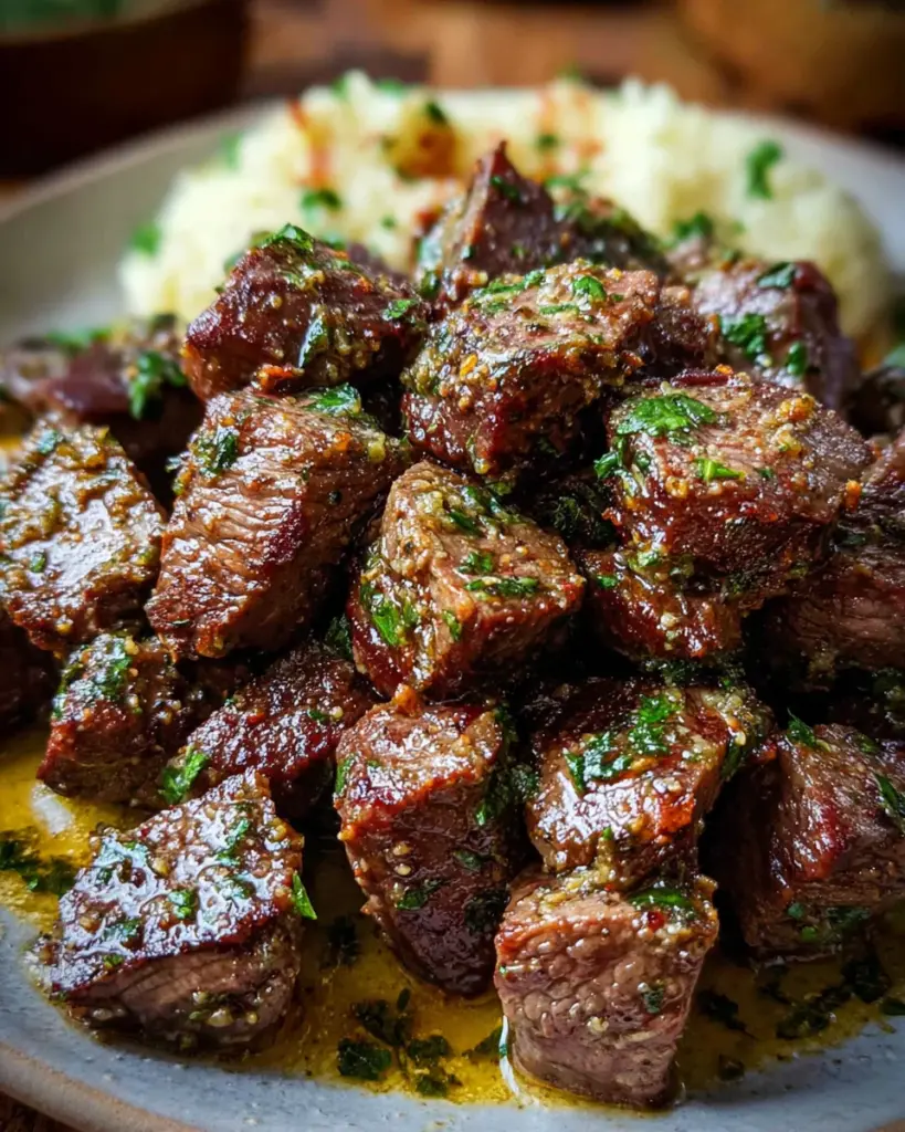 Air Fryer Garlic Butter Steak Bites