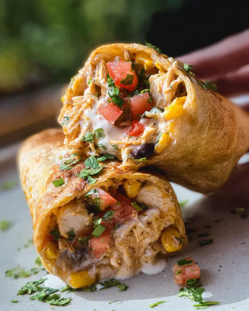 Air Fryer Southwest Chicken Burritos