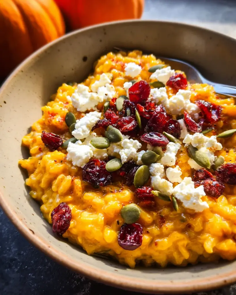 Baked Pumpkin Goat Cheese Risotto