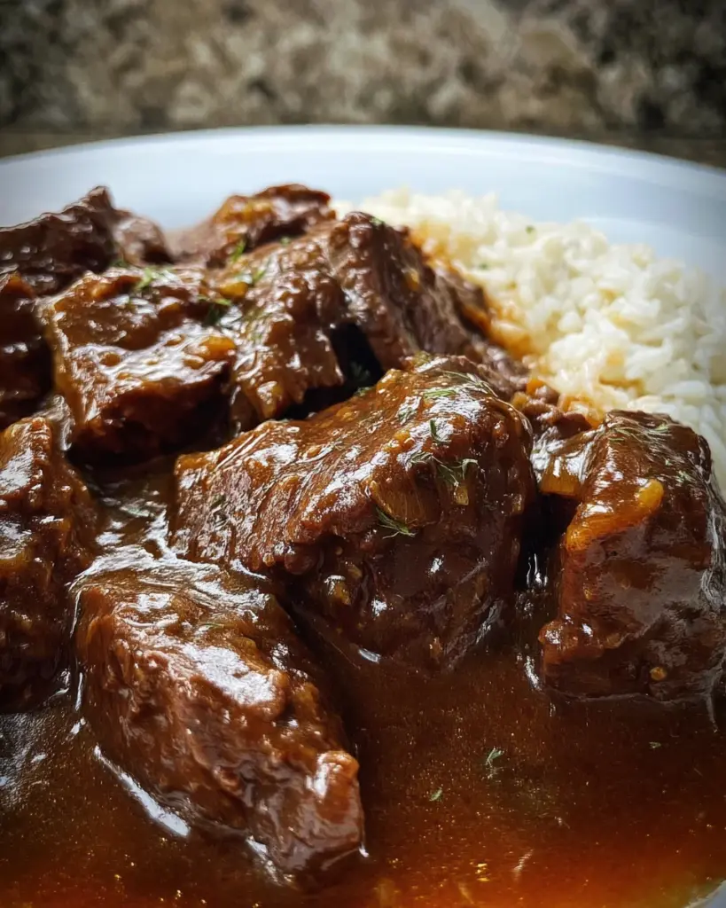 Crockpot Beef Tips & Gravy