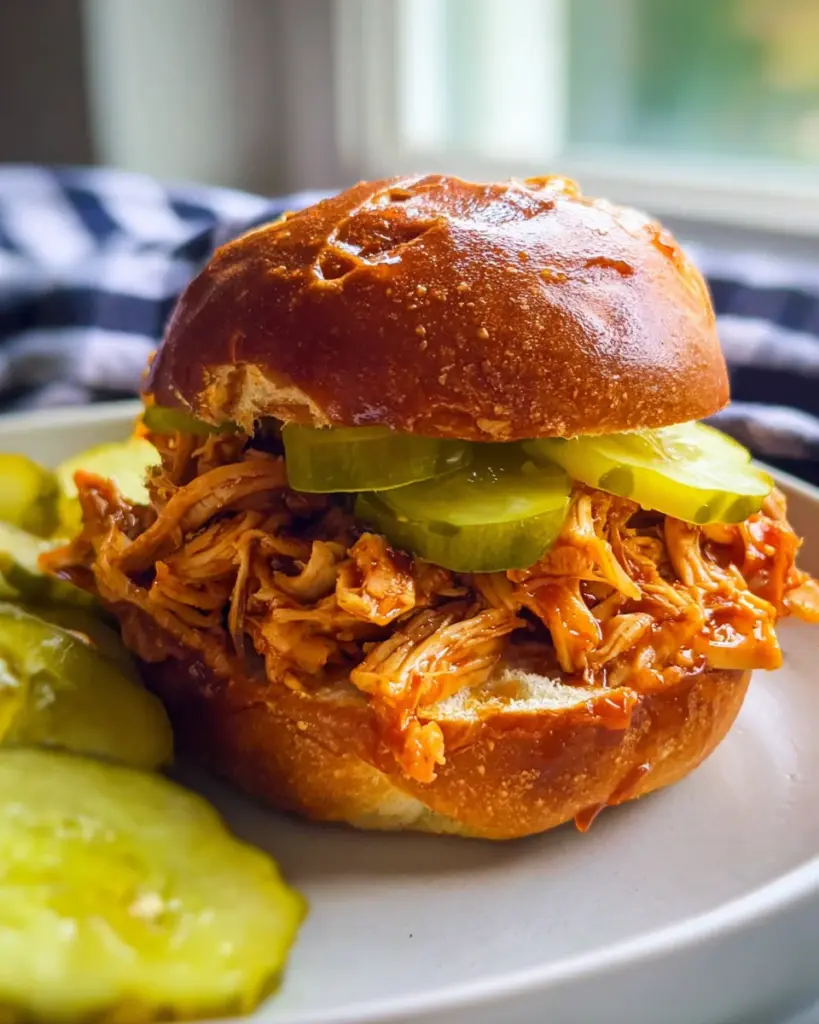 Crockpot Hot Honey Chicken Sandwich