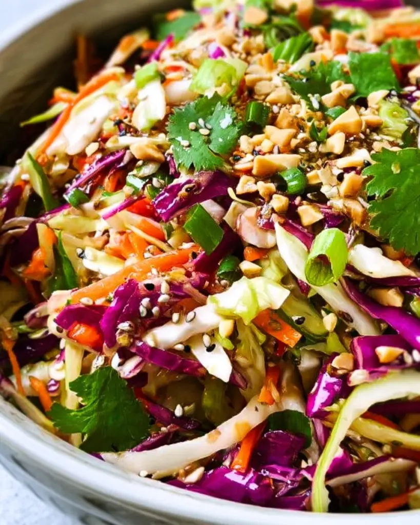 Easy Crunchy Asian Slaw (w/ BEST Asian Dressing!)