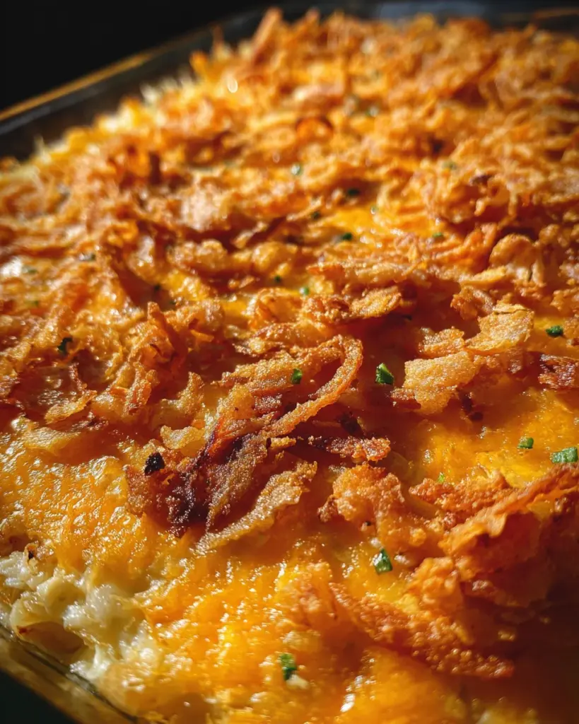 French Onion Chicken Hashbrown Casserole