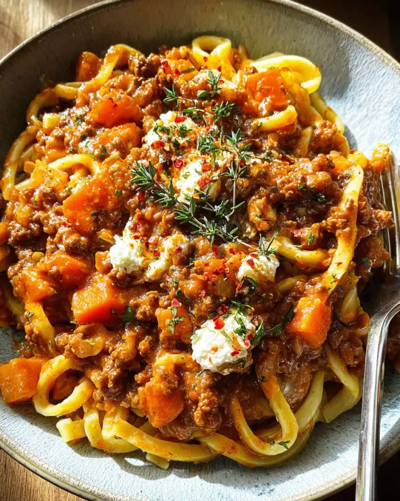Pumpkin Beef Bolognese
