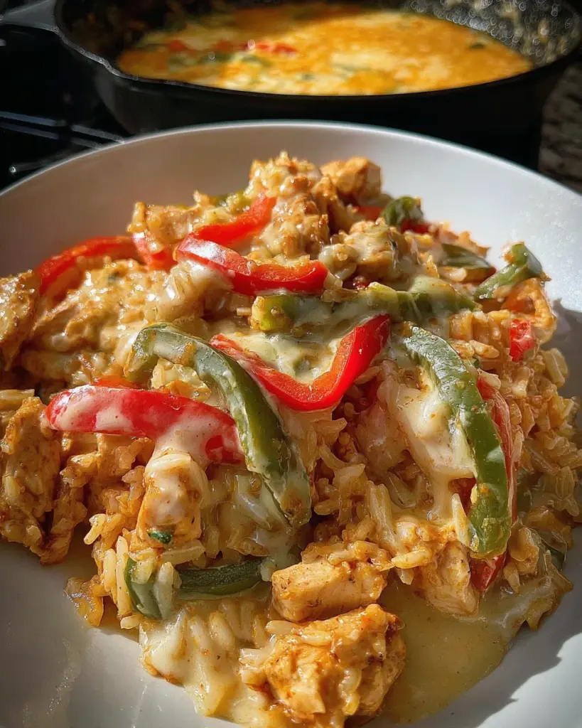 Queso Chicken Fajita Skillet