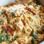 Slow Cooker Creamy Tuscan Chicken Orzo