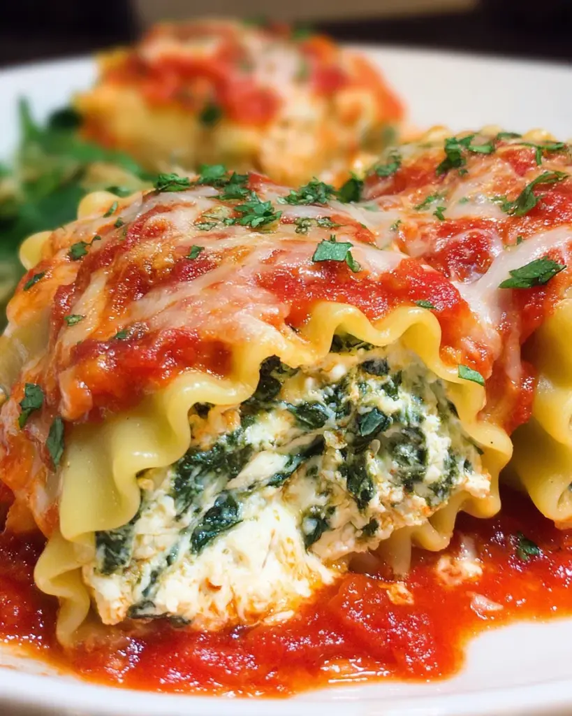 Spinach Lasagna Roll Ups