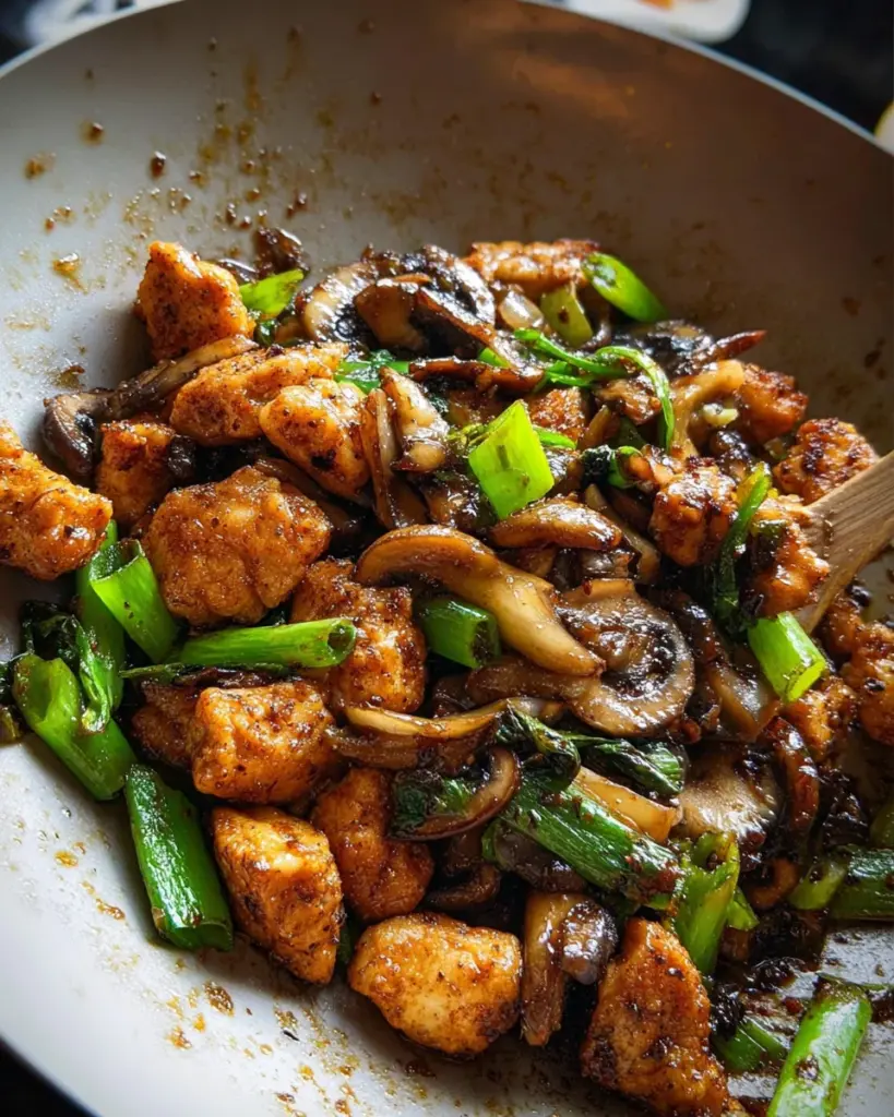 Black Pepper Mushroom Chicken Stir Fry