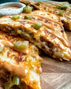 Cheeseburger Quesadillas with Burger Sauce
