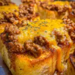 Cheesy Sloppy Joe Garlic Toast