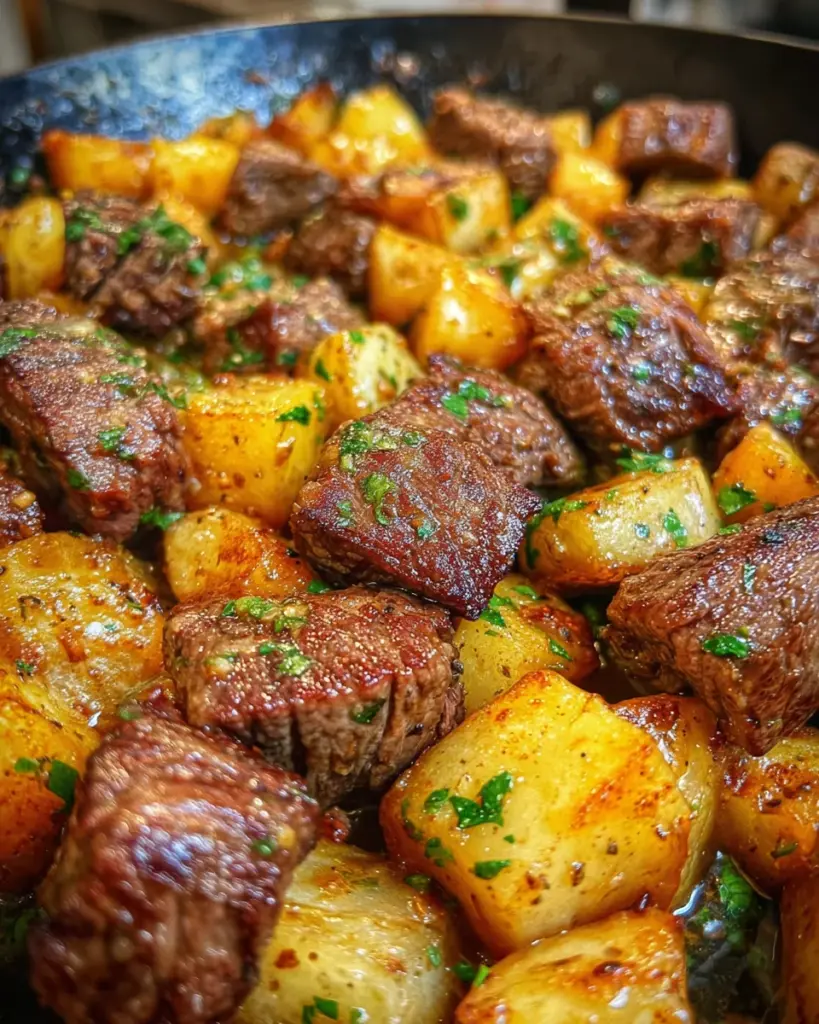 Garlic Butter Steak Bites & Potatoes