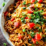 One Pot Cheesy Taco Orzo