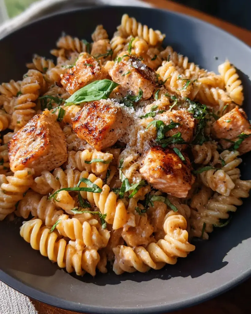 Tomato Basil Salmon Pasta
