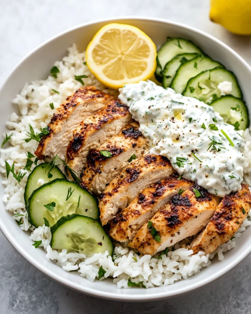 Dump-and-Bake Chicken Tzatziki with Rice