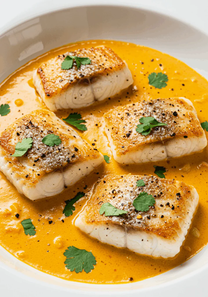 Tasty Baked Cod in Coconut Lemon Cream Sauce