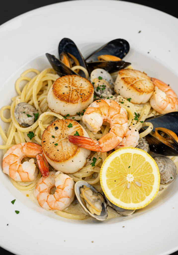 Seafood Linguine with White Sauce