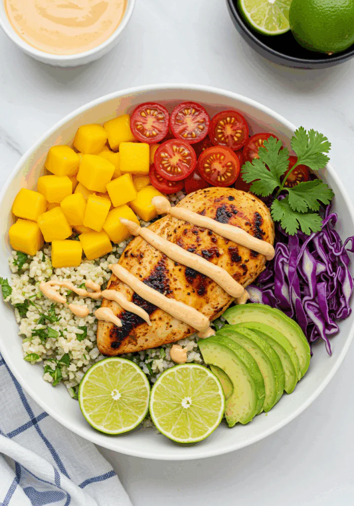 Mango Chili Lime Chicken Bowls