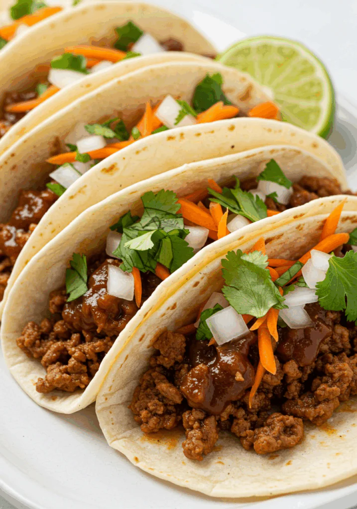 Garlic Butter Honey BBQ Beef Tacos