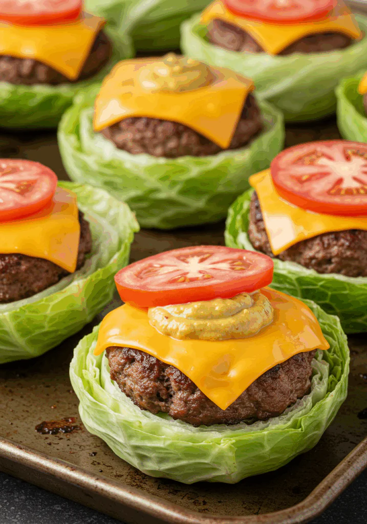 Baked Cabbage Nest Burgers
